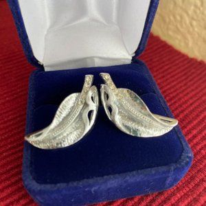 Vintage silver clip-on 1950s-era earrings